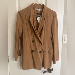 NWT MNG (Mango) Tan Double-Breasted Women's Blazer